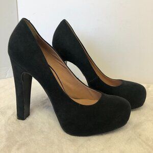 Pour La Victoire Black Suede Platform Pump Heels Size 9